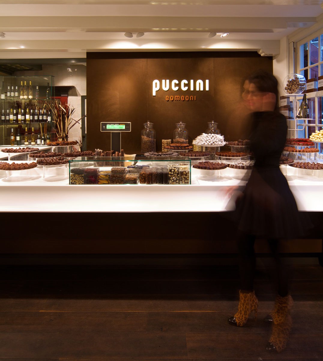 Cafe Puccini, famoso por sus bombones, una de las pistas golosas en Amsterdam.